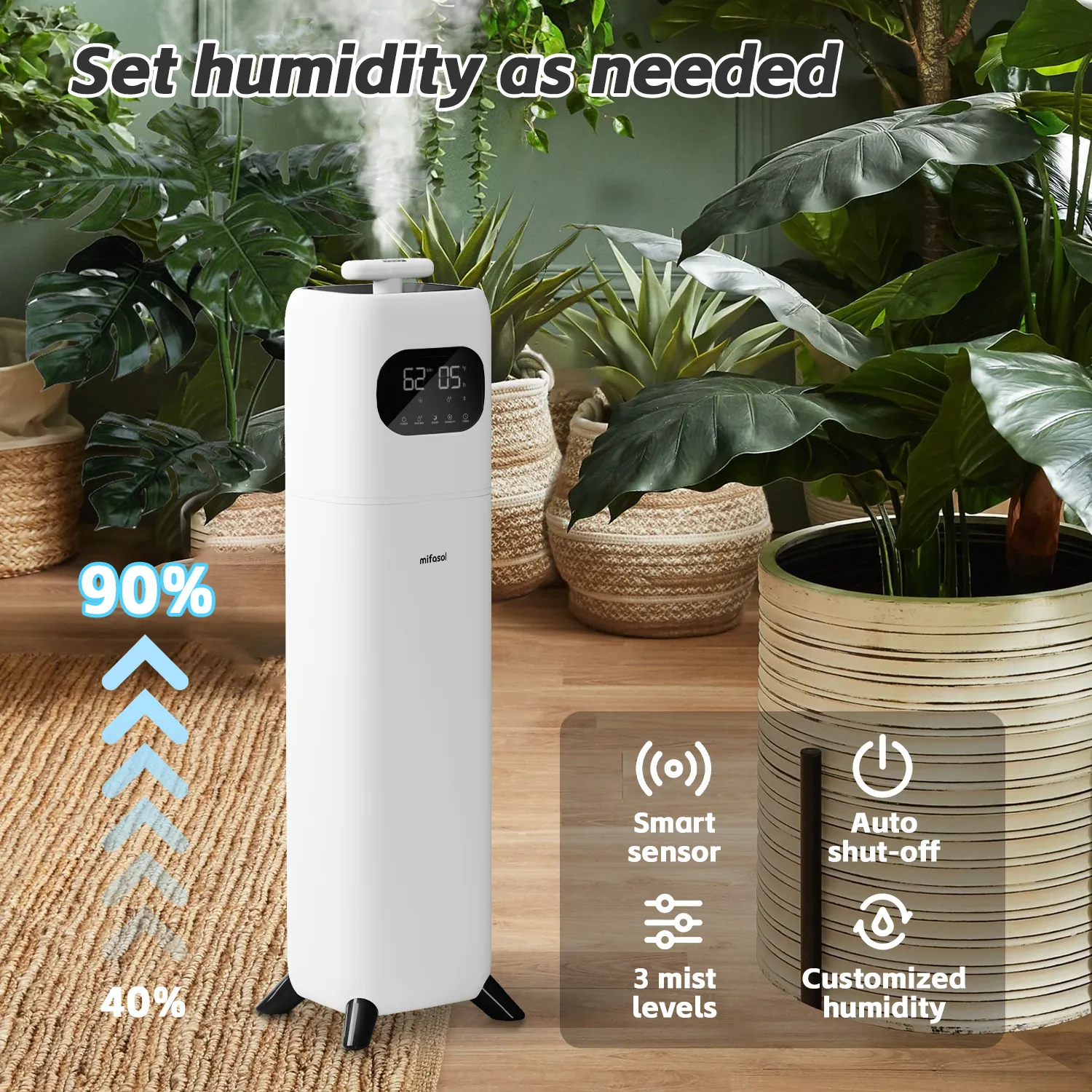 [LCD-2102]2.3gal/9LHumidifiers for Bedroom Large Room, Quiet Humidifiers for Bedroom with Timer