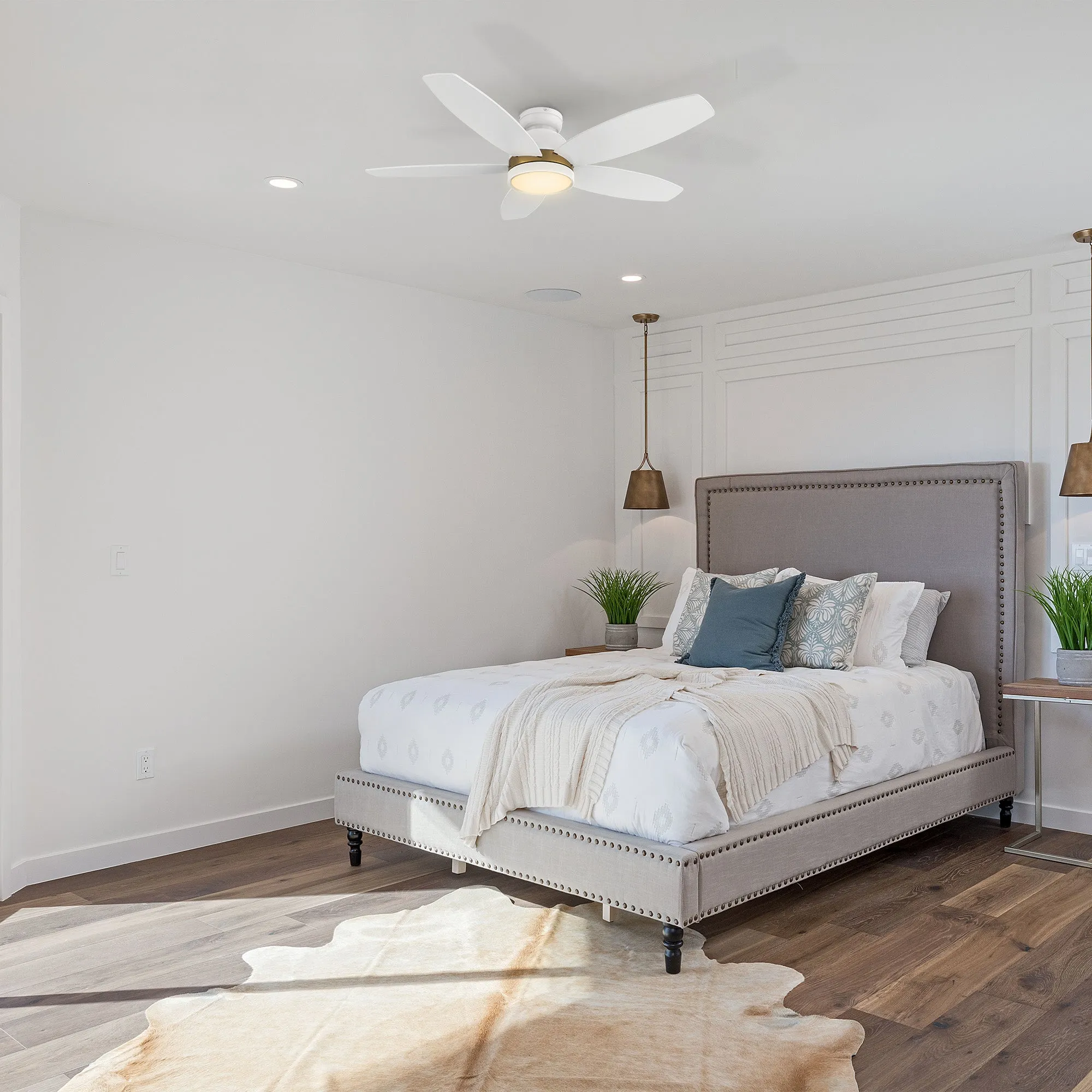 Levi Ⅱ Low Profile Smart Ceiling Fan with Light Remote Outdoor/indoor 48"