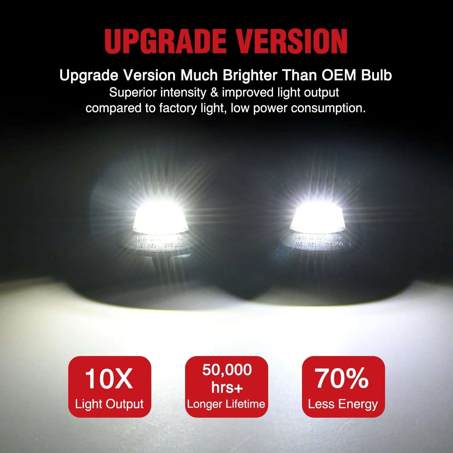 License Plate Lights Compatible with 1997 1998 1999 2010 2011 Dodge Dakota 2006-2009 Mitsubishi Raider with Black Housing 6000K White 2PCS Pack