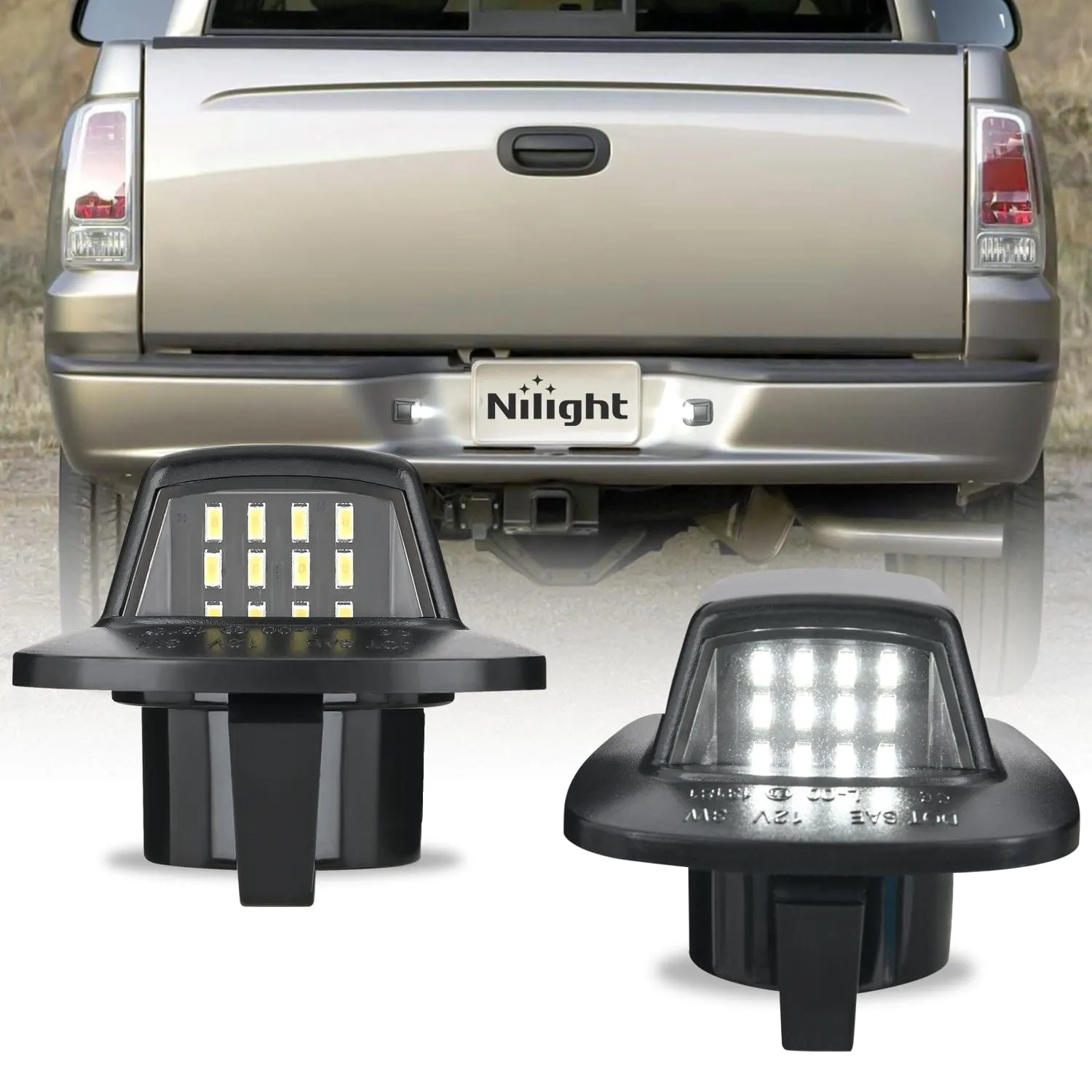 License Plate Lights Compatible with 1997 1998 1999 2010 2011 Dodge Dakota 2006-2009 Mitsubishi Raider with Black Housing 6000K White 2PCS Pack