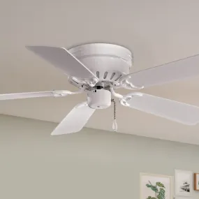 Mesa 42" White Flush Mount Ceiling Fan with Pull Chain