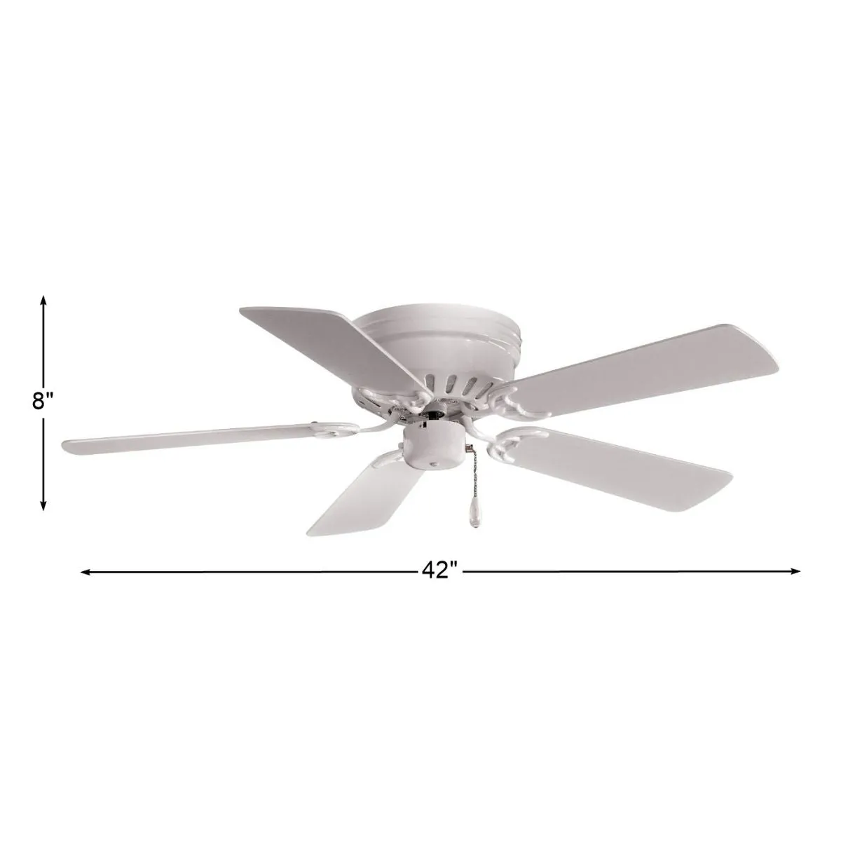 Mesa 42" White Flush Mount Ceiling Fan with Pull Chain