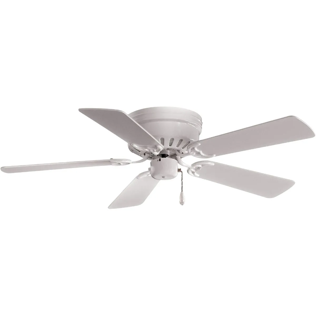 Mesa 42" White Flush Mount Ceiling Fan with Pull Chain