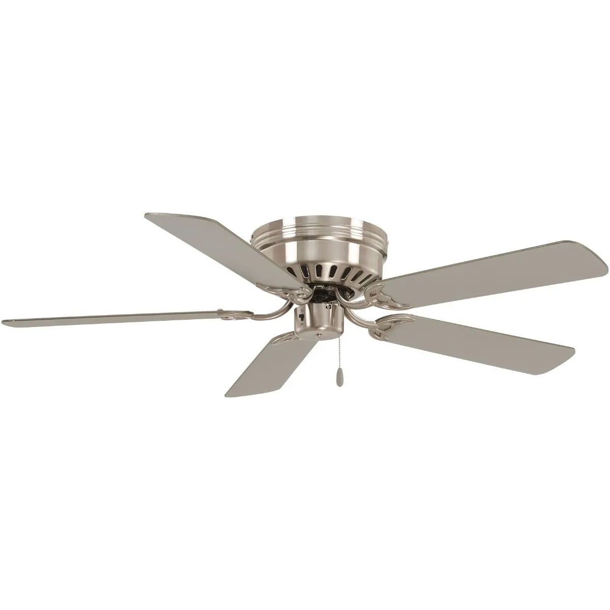 Mesa 52" Nickel Flush Mount Ceiling Fan with Pull Chain