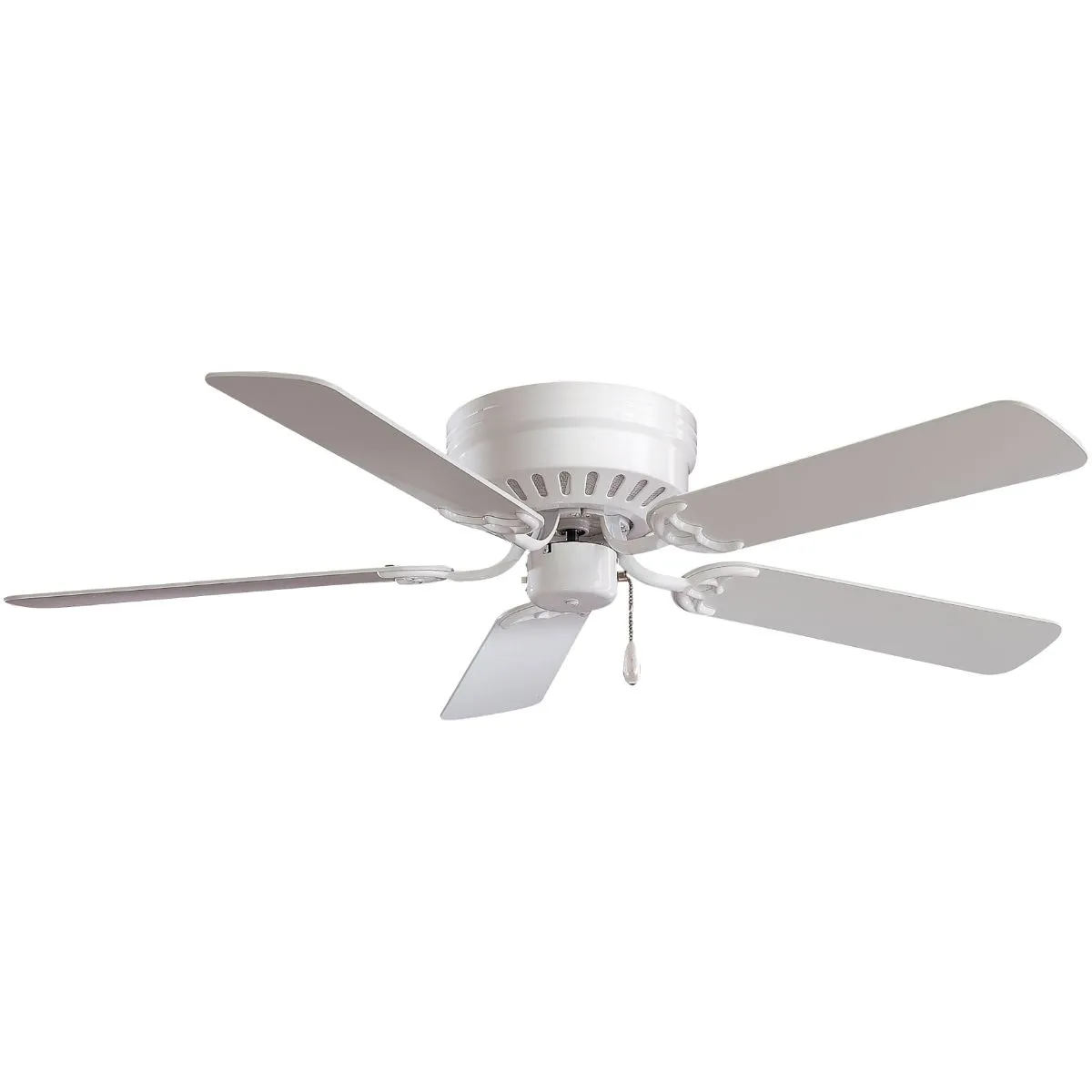 Mesa 52" White Flush Mount Ceiling Fan with Pull Chain