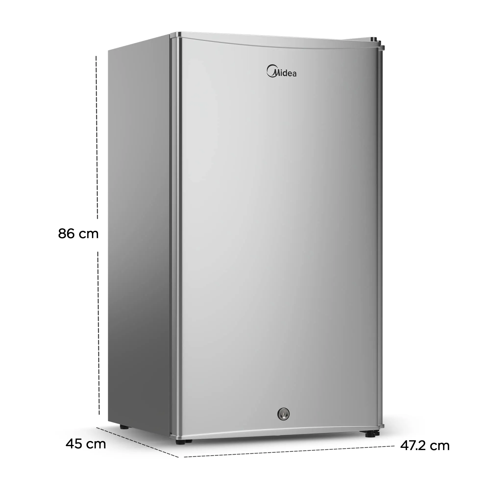 Midea 120L Single Door Refrigerator with Separate Chiller Compartment, 2L Bottle Holder, Adjustable Legs, 5 Year Compressor Warranty, Mini Fridge for Kitchen, Bedroom, Office & Bar, MDRD133FGE