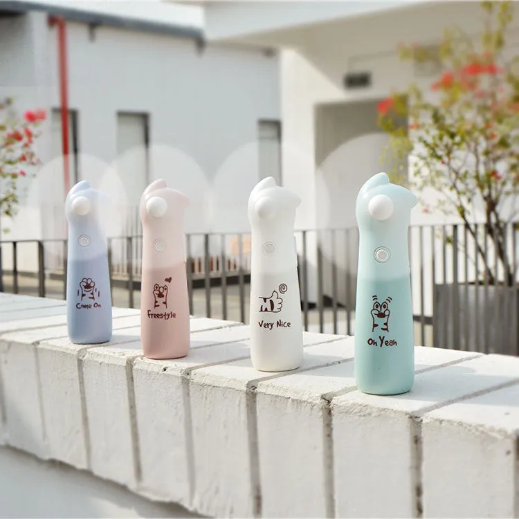 Mini Fan Halter Handheld Water Spray Creative Trending Student Mute Daily Fan Blue