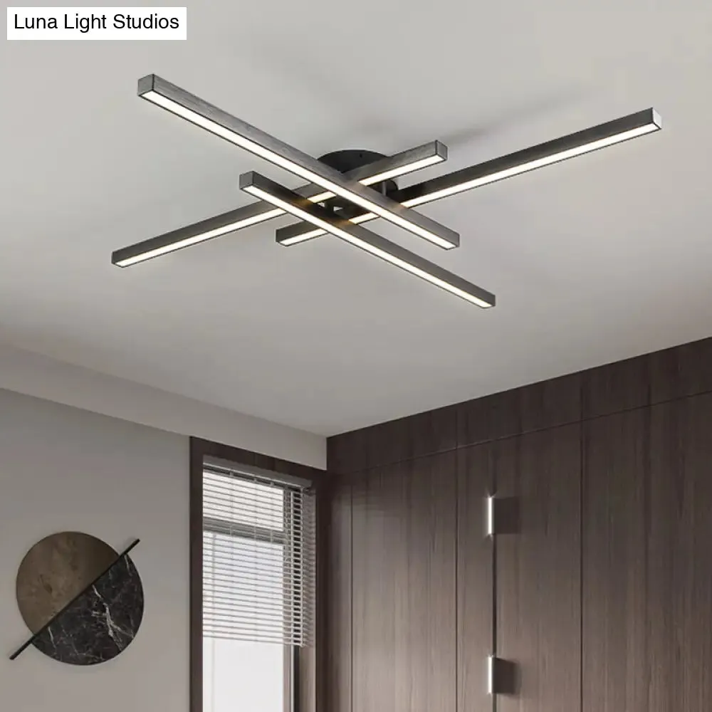 Minimalistic Acrylic LED Ceiling Mount Lamp for Living Room: Radial Flush Light Fixture
