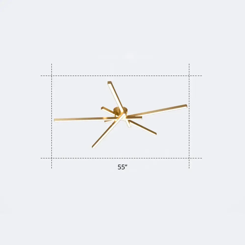 Minimalistic Acrylic LED Ceiling Mount Lamp for Living Room: Radial Flush Light Fixture