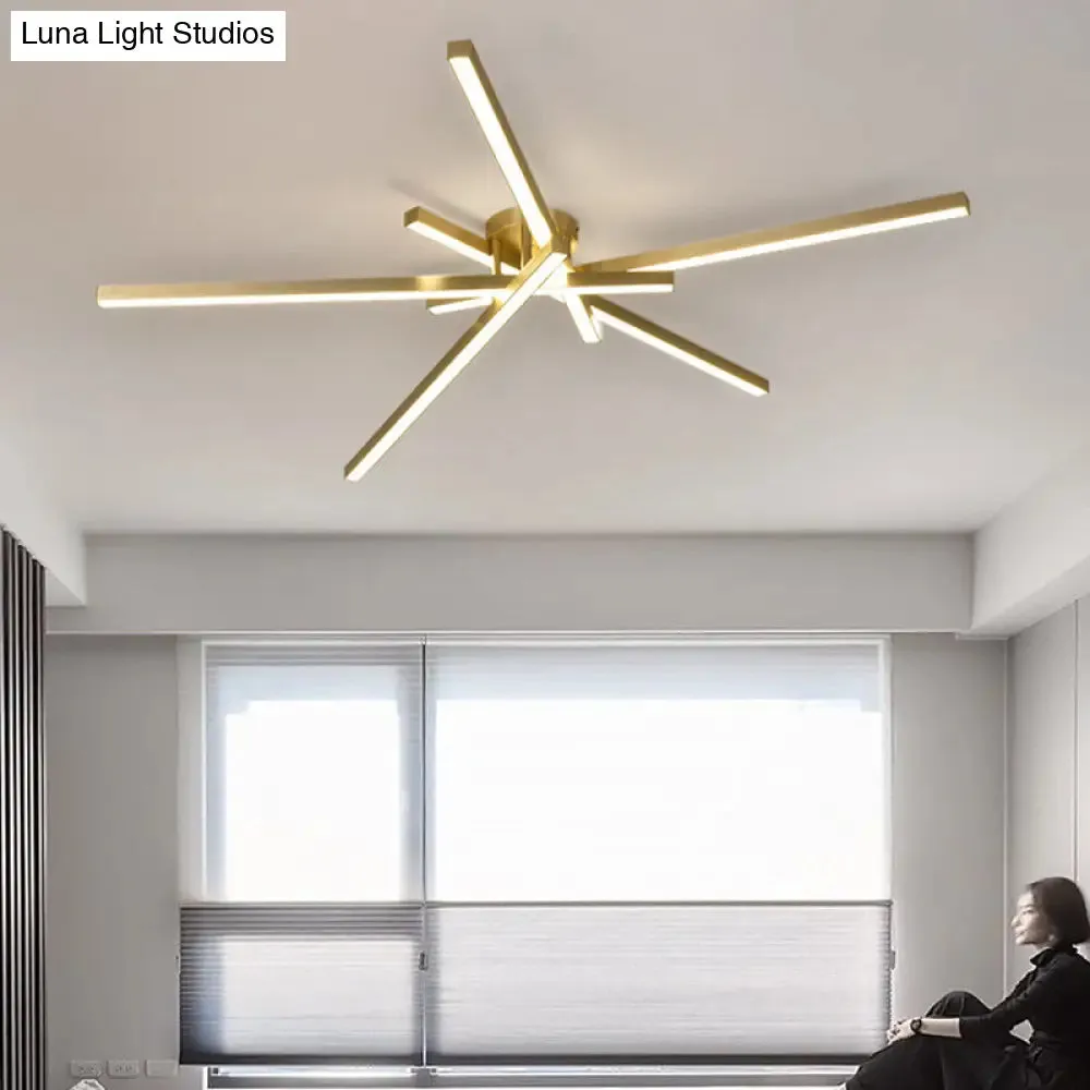 Minimalistic Acrylic LED Ceiling Mount Lamp for Living Room: Radial Flush Light Fixture