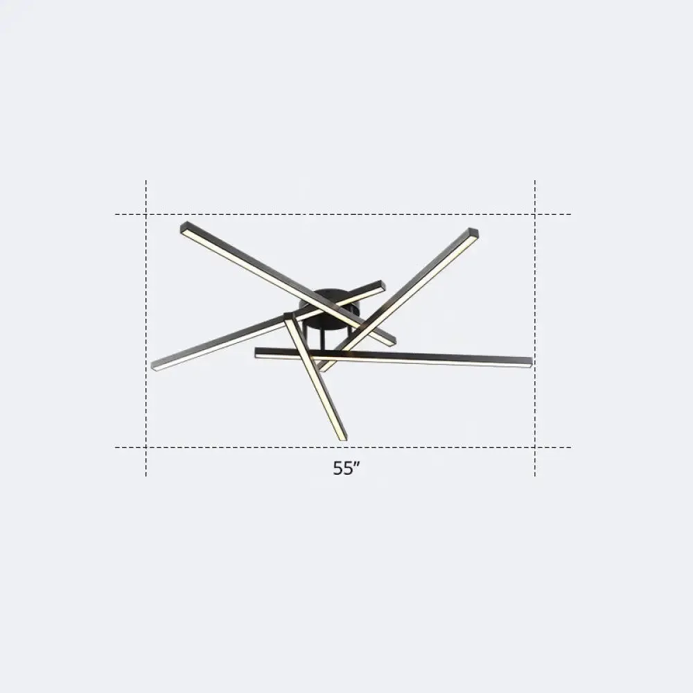 Minimalistic Acrylic LED Ceiling Mount Lamp for Living Room: Radial Flush Light Fixture