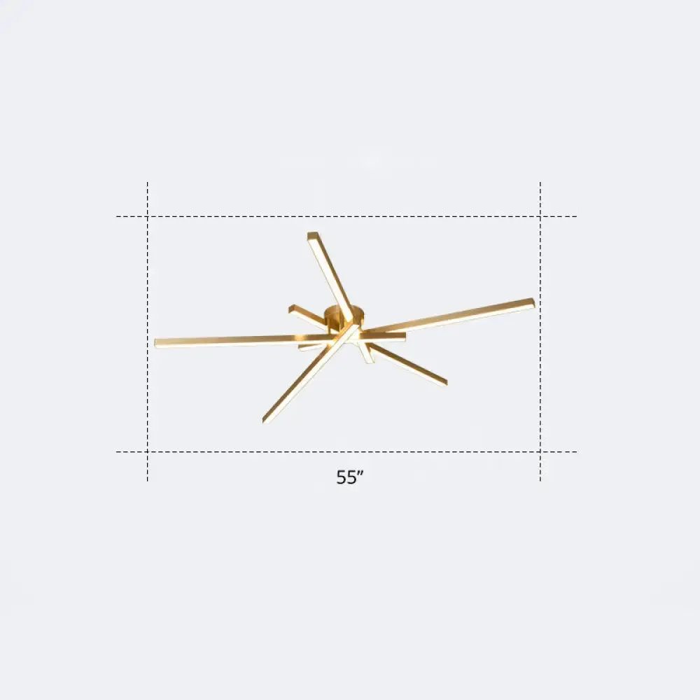 Minimalistic Acrylic LED Ceiling Mount Lamp for Living Room: Radial Flush Light Fixture