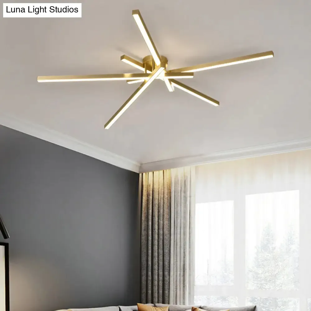 Minimalistic Acrylic LED Ceiling Mount Lamp for Living Room: Radial Flush Light Fixture