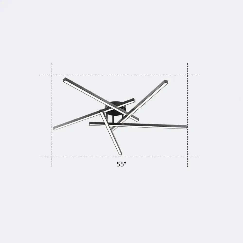 Minimalistic Acrylic LED Ceiling Mount Lamp for Living Room: Radial Flush Light Fixture