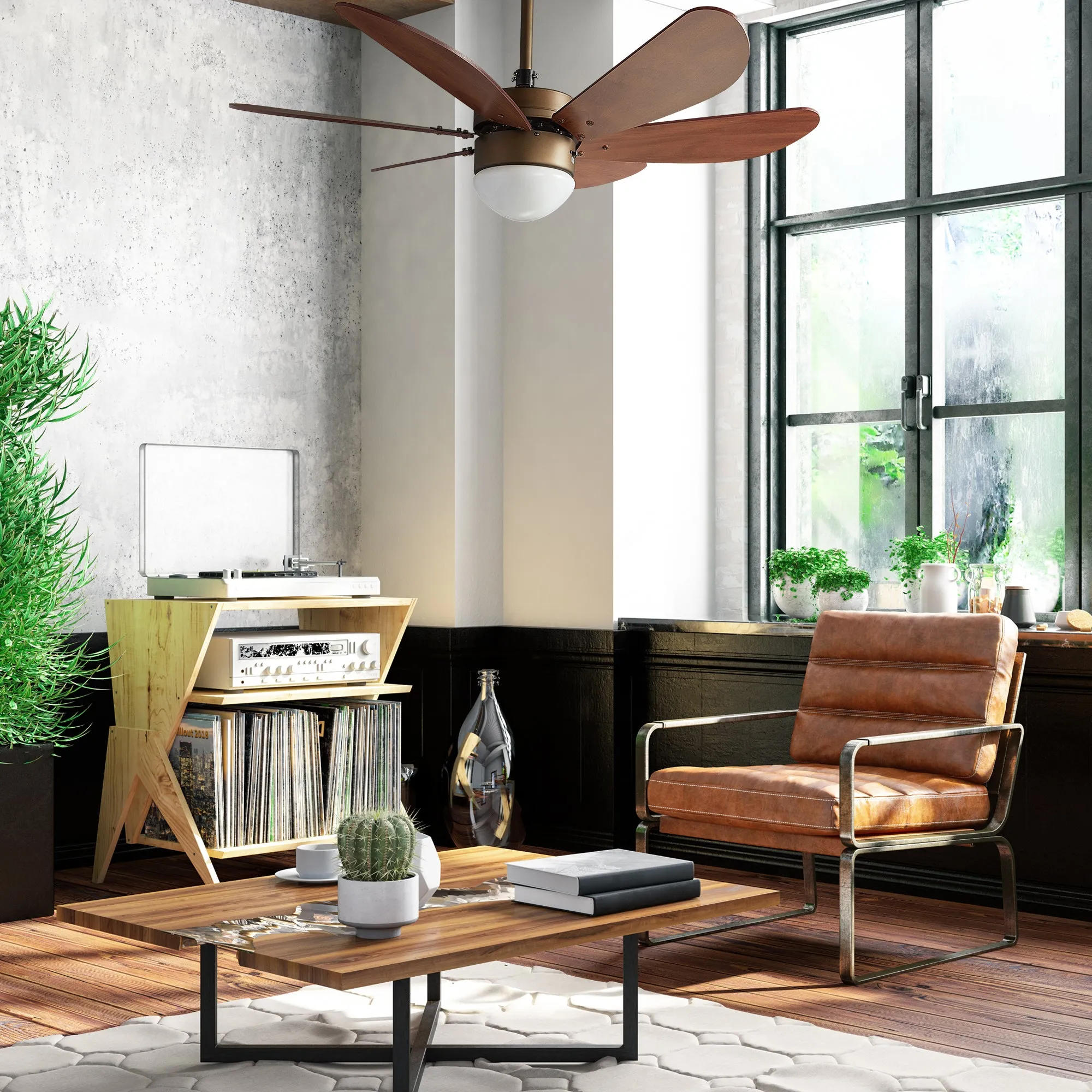 Minimus Smart Ceiling Fan with Light and wall switch 38 icnh