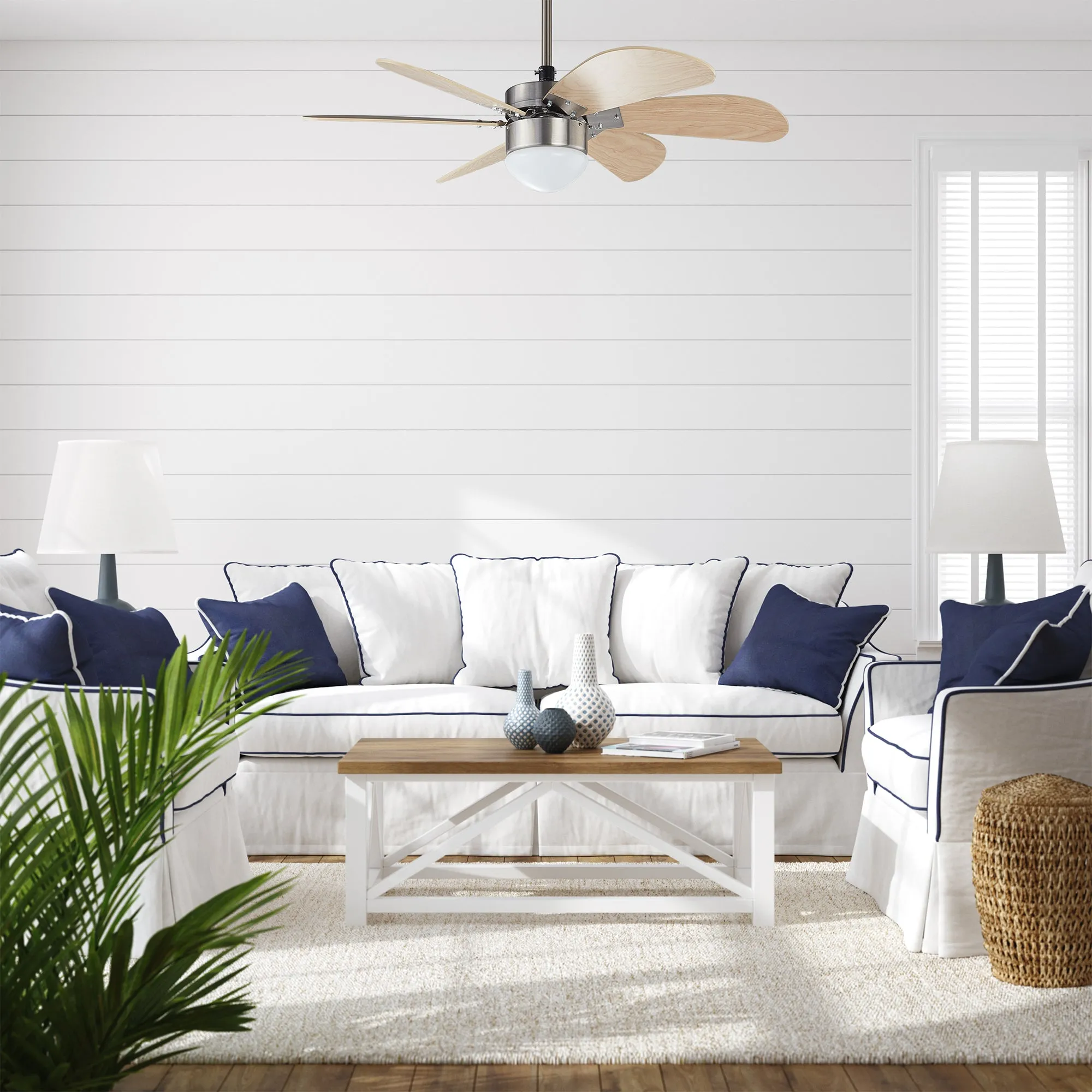 Minimus Smart Ceiling Fan with Light and wall switch 38 icnh