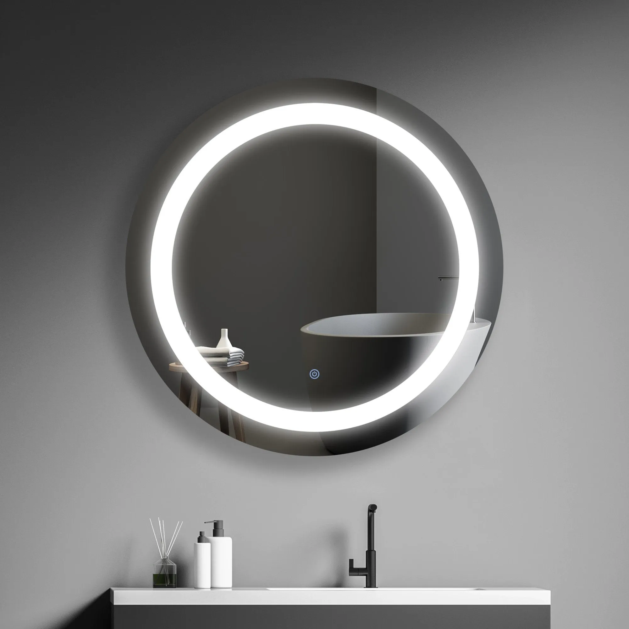 MIRPLUS 30'' Round LED Bathroom Mirror inner glow
