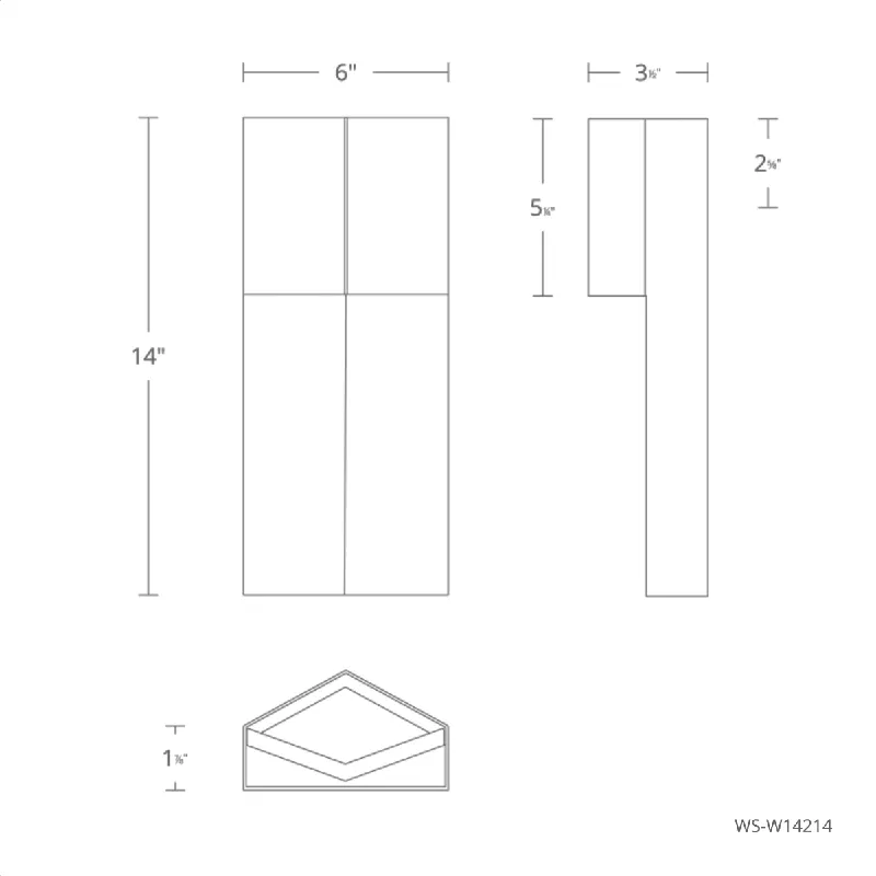 Modern Forms WS-W14214 Dusk 1-lt 14" Tall LED Outdoor Wall Sconce