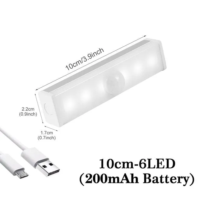 Motion Sensor Wireless LED Night Lights Bedroom Wall Decorative Lamp Staircase Closet Room Aisle Lighting