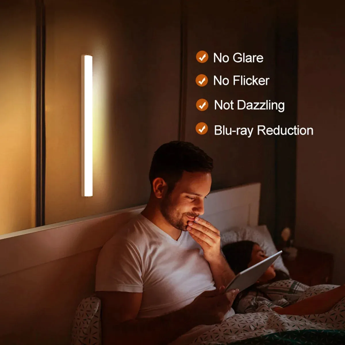 Motion Sensor Wireless LED Night Lights Bedroom Wall Decorative Lamp Staircase Closet Room Aisle Lighting