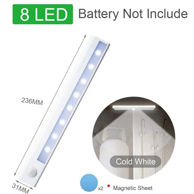 Motion Sensor Wireless LED Night Lights Wall Decorative Lamp Staircase Closet Room Aisle Lighting