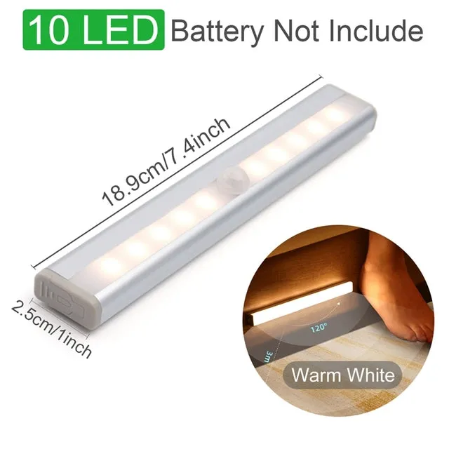 Motion Sensor Wireless LED Night Lights Wall Decorative Lamp Staircase Closet Room Aisle Lighting