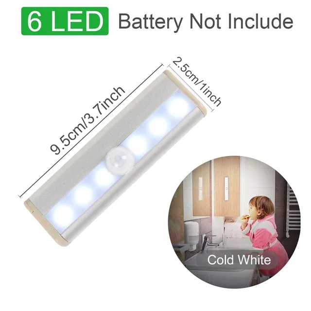 Motion Sensor Wireless LED Night Lights Wall Decorative Lamp Staircase Closet Room Aisle Lighting