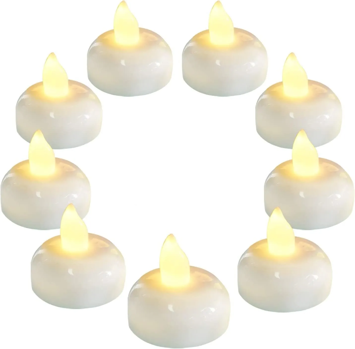 MRQUEE Chiya Water Sensor Artificial Floating Light Diya Water Activated Tea Lights, Waterproof Flameless Tea Lights, athtub Wedding Decoration Pack 12