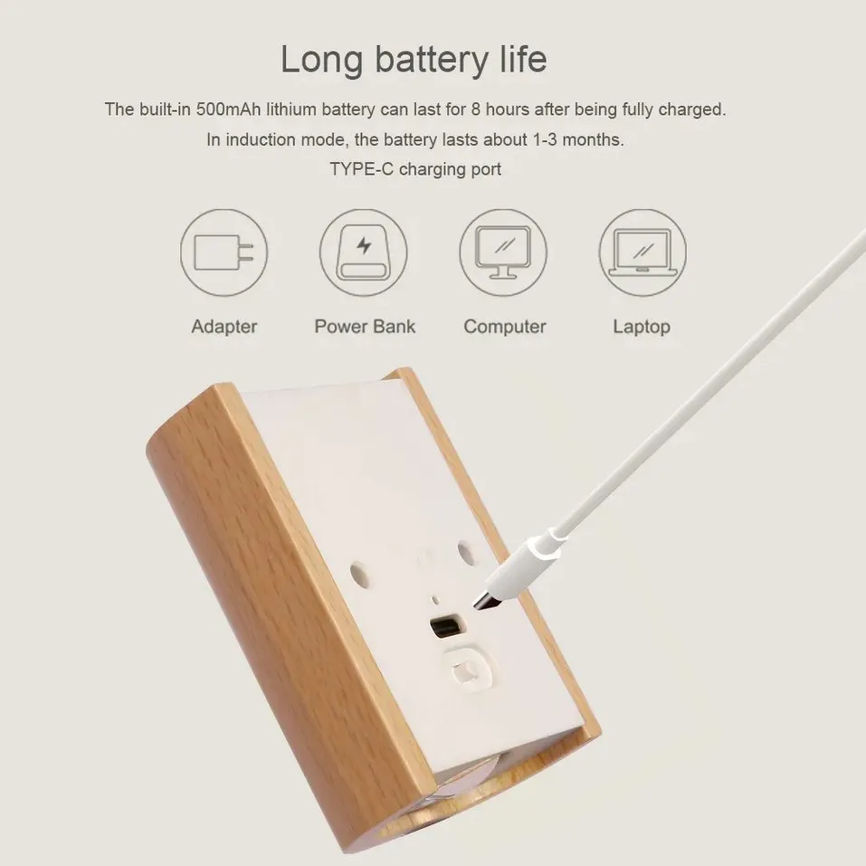 NaturaGlow Magnet Touch Sensor USB Rechargeable LED Wall Sconce