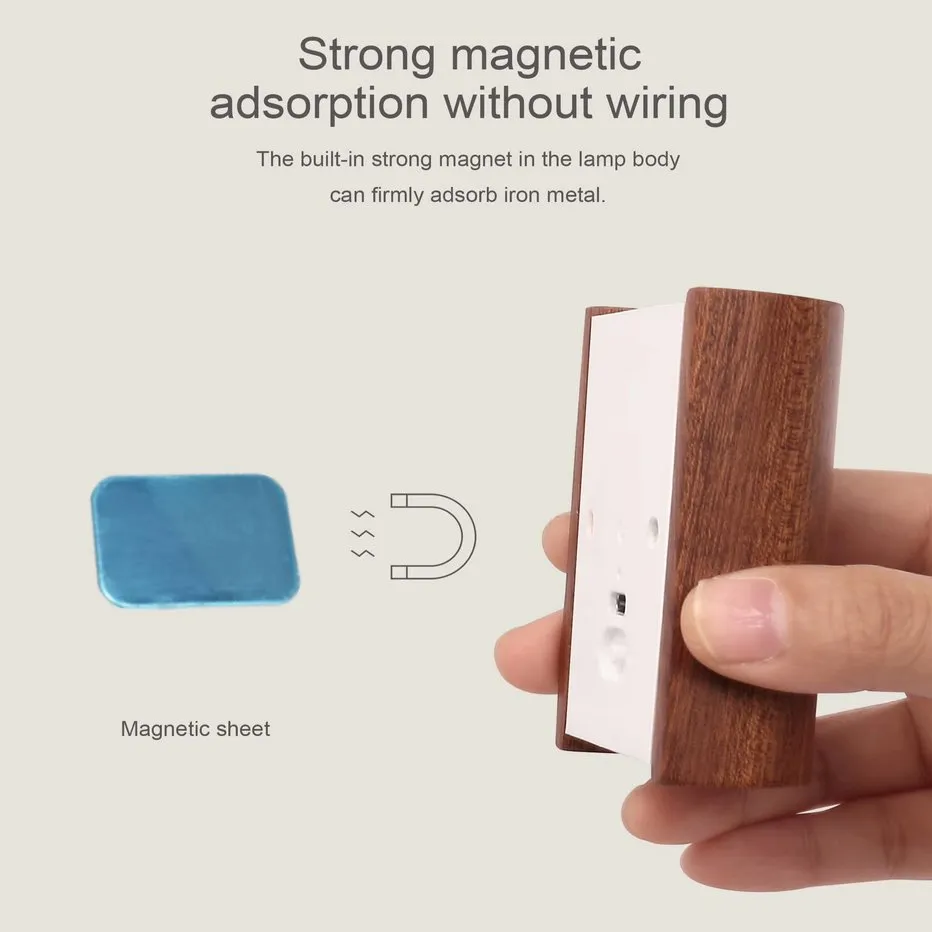 NaturaGlow Magnet Touch Sensor USB Rechargeable LED Wall Sconce