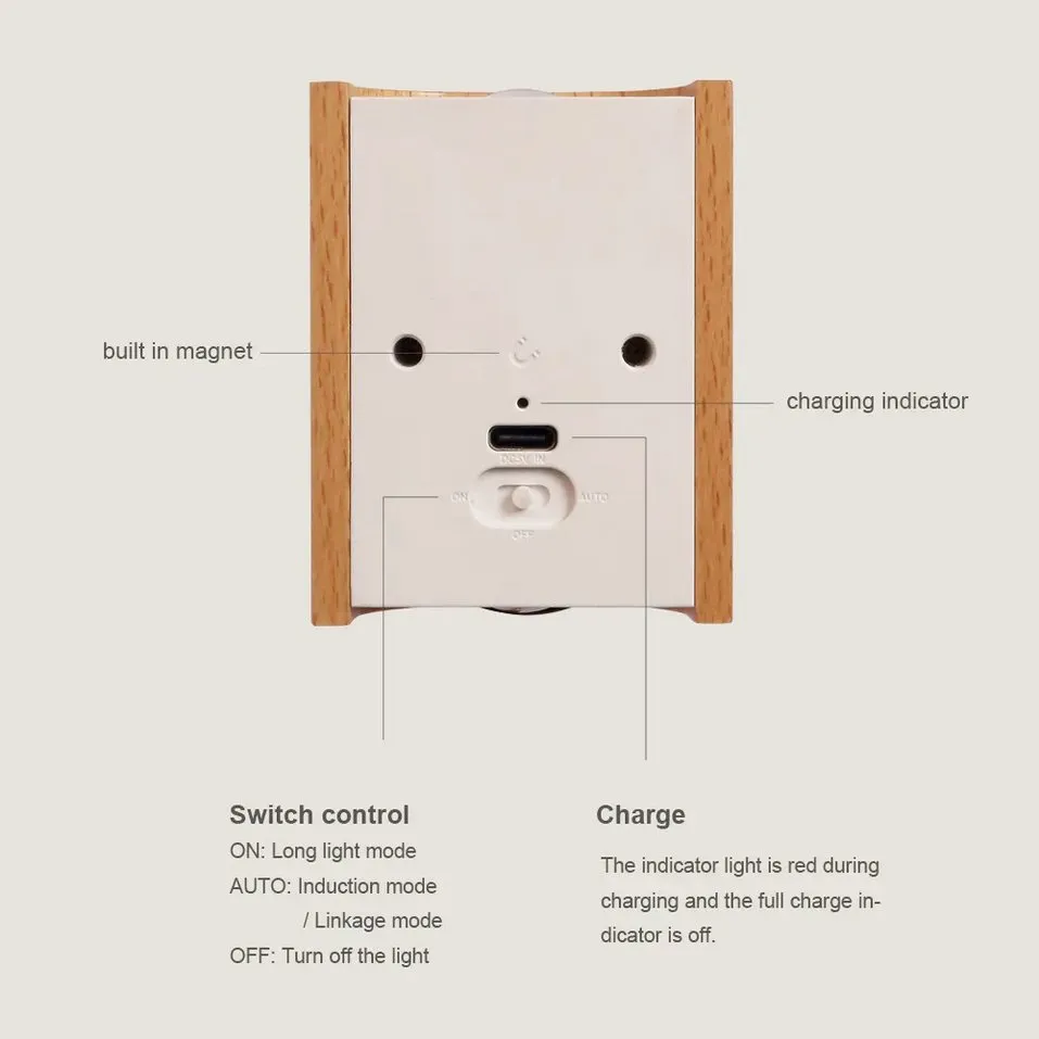NaturaGlow Magnet Touch Sensor USB Rechargeable LED Wall Sconce