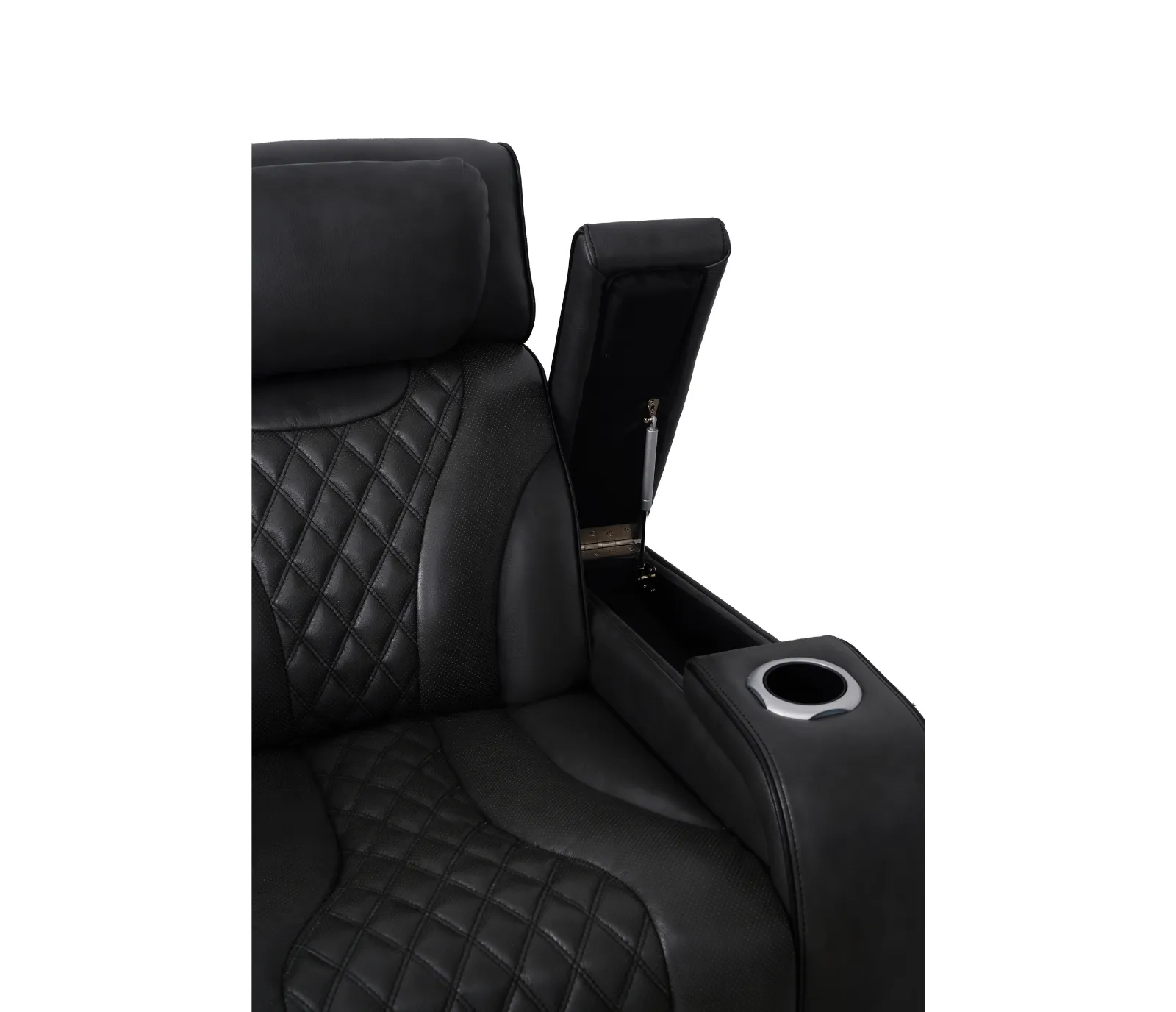 Nexus Loveseat w/ Console - Power Reclining w/ Power Headrests - Black Leather