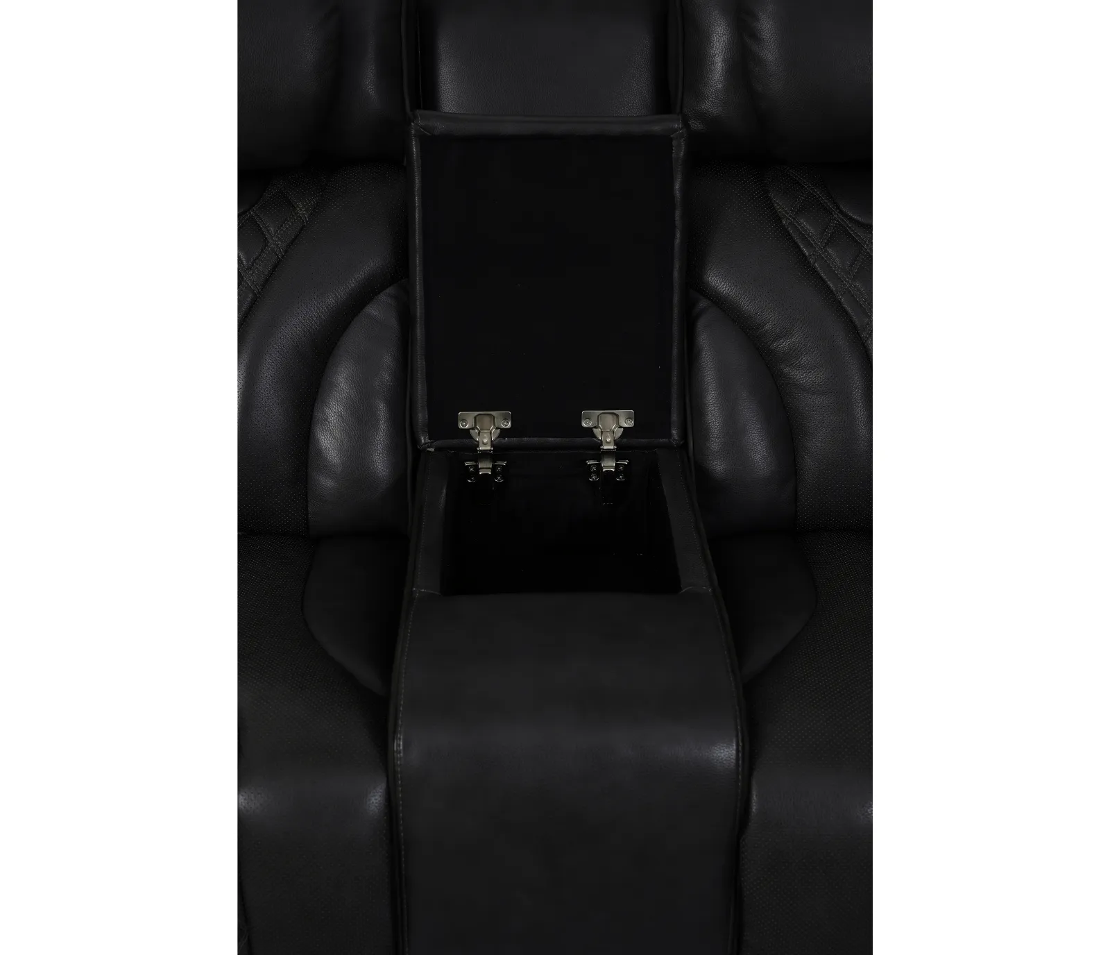 Nexus Loveseat w/ Console - Power Reclining w/ Power Headrests - Black Leather