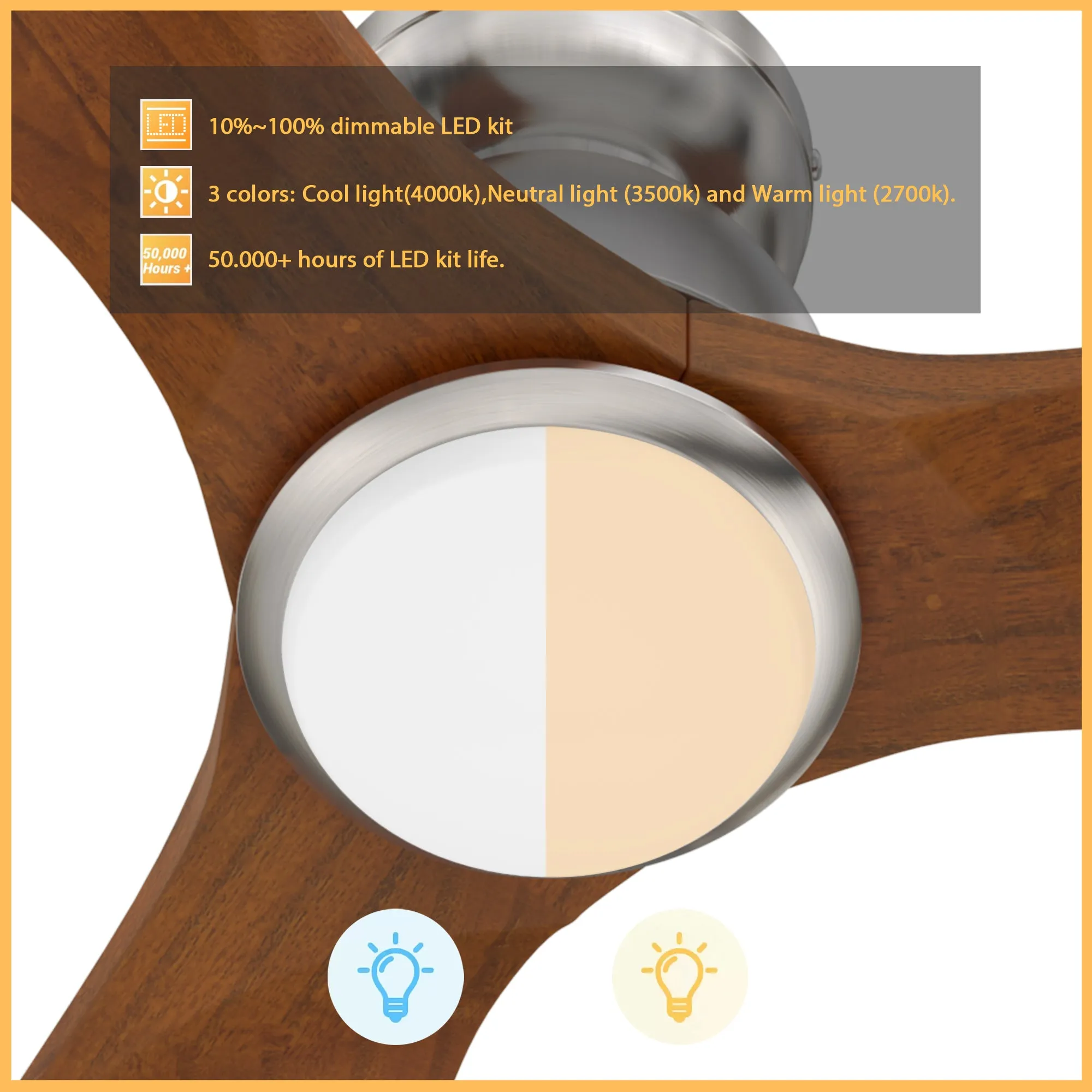 Oswego Smart Low Profile Outdoor/indoor Fan with LED Light Remote 52”