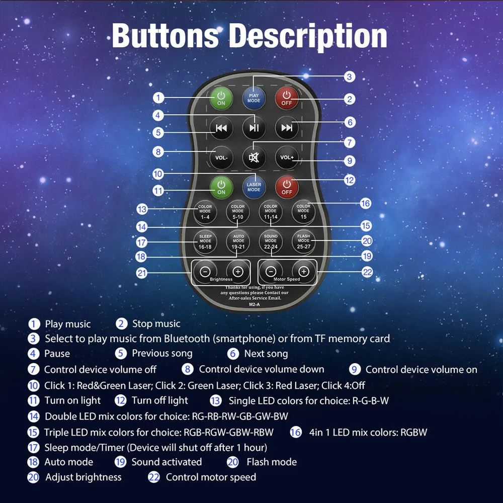 Outer Space LED Projector 32 Modes Bluetooth Speaker