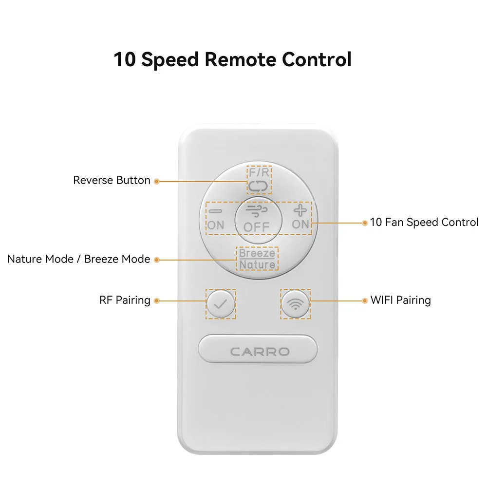Peridot 52 inch Smart Ceiling Fan with Remote Wifi Enabled(NO LED)