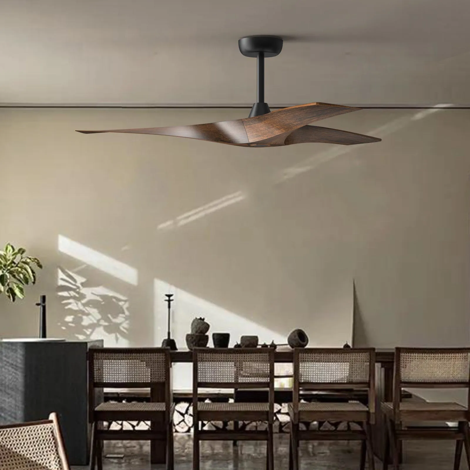 PERTH 132cm / 52 inch 3 Blade DC Modern Ceiling Fan Walnut in Hand Painted