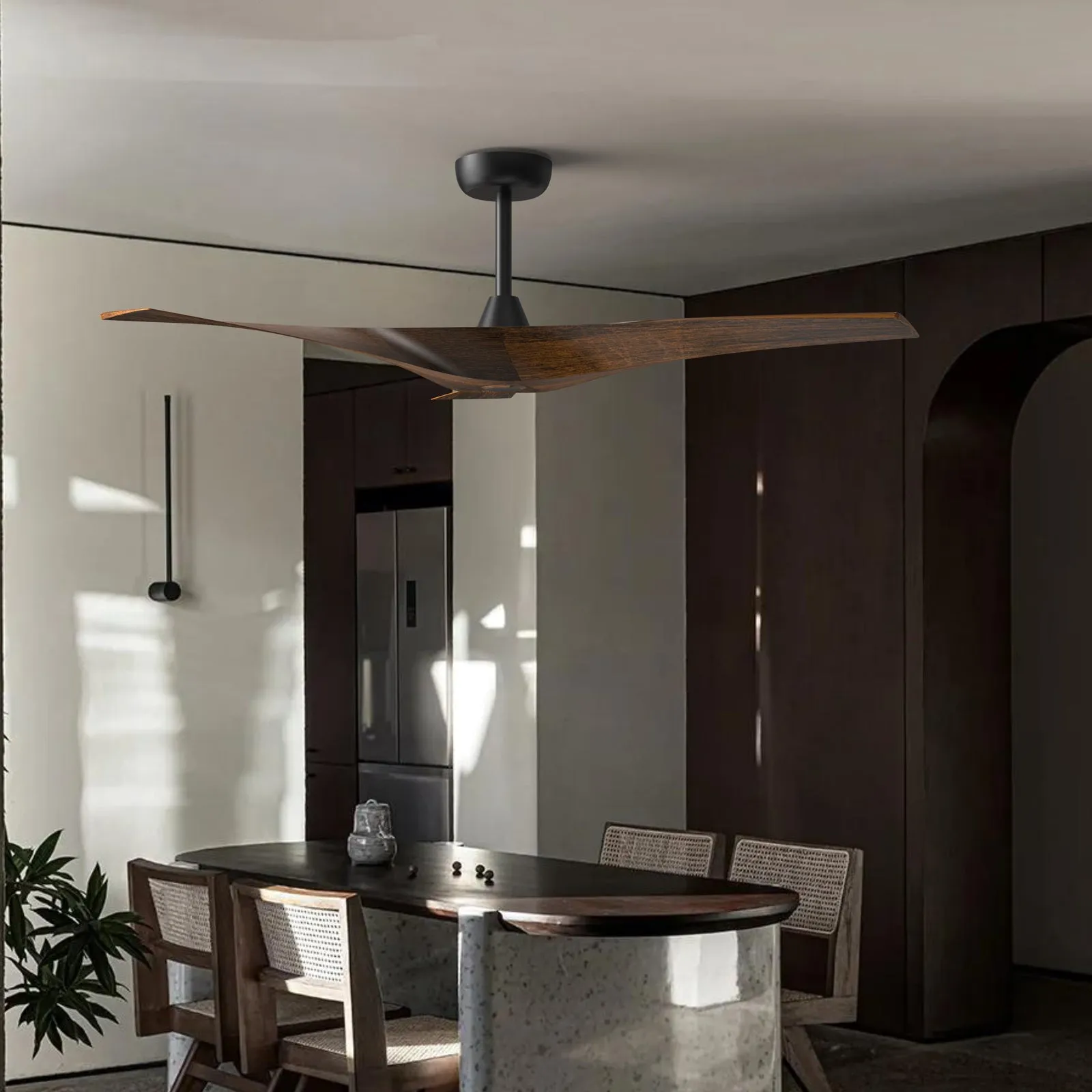 PERTH 132cm / 52 inch 3 Blade DC Modern Ceiling Fan Walnut in Hand Painted