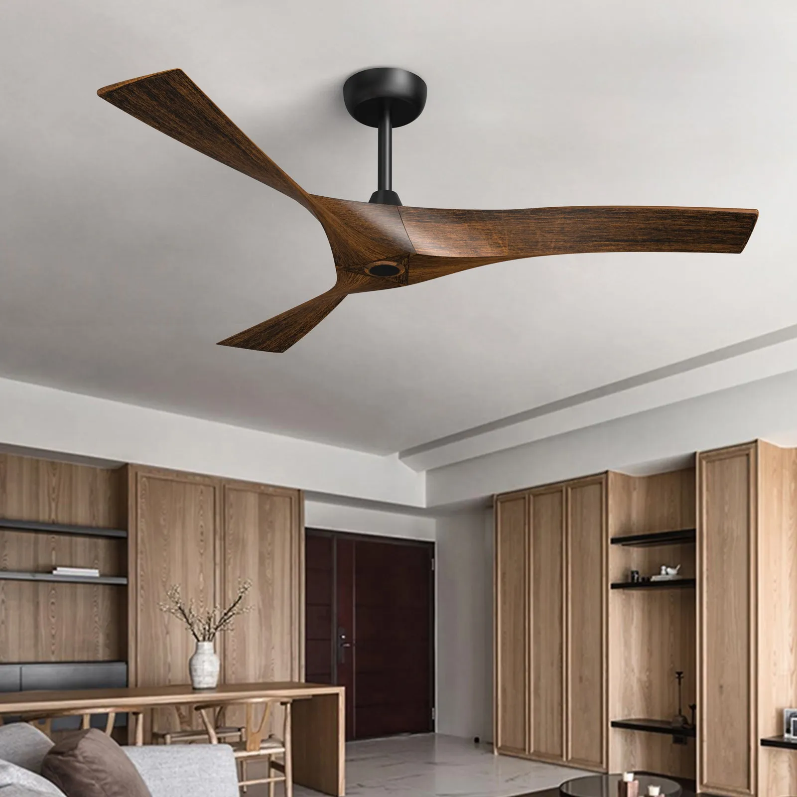 PERTH 132cm / 52 inch 3 Blade DC Modern Ceiling Fan Walnut in Hand Painted