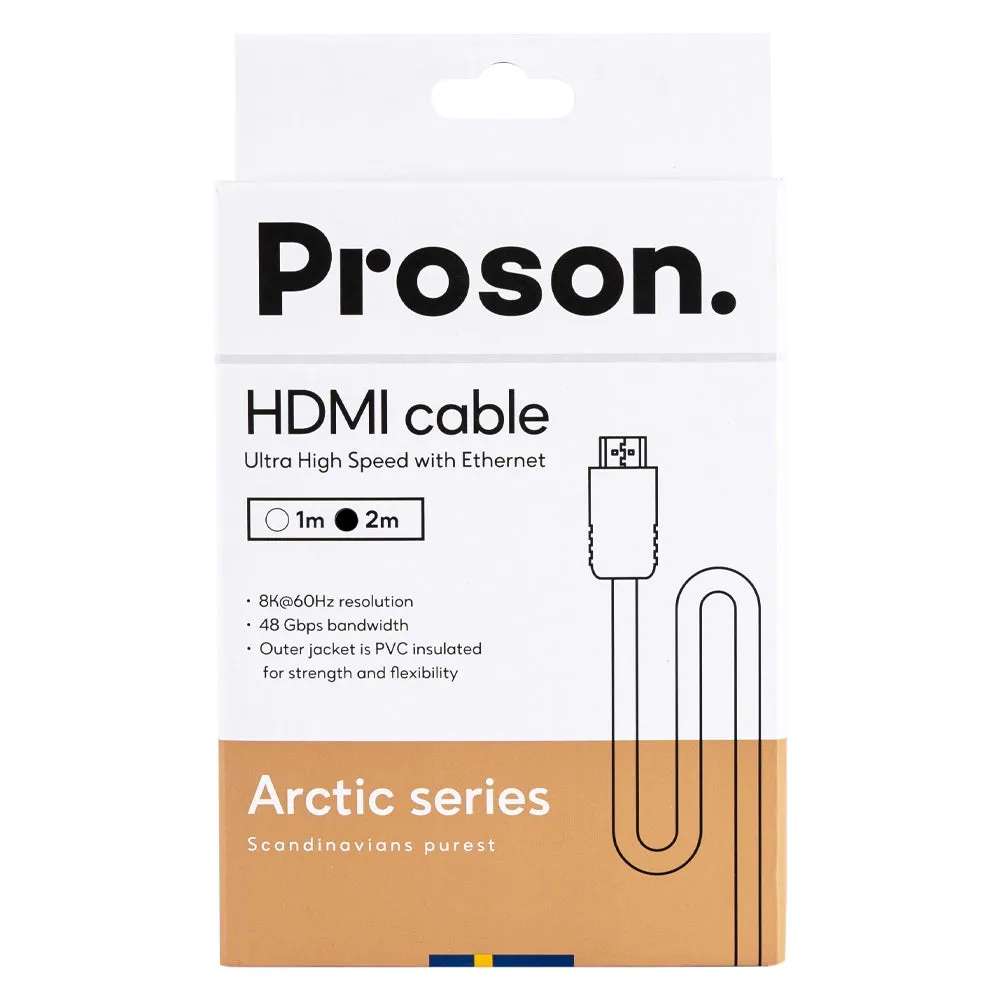 Proson Arctic HDMI 8K / 4K, (2 m.) signalinis HDMI kabelis