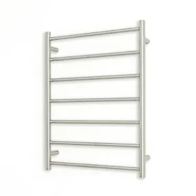 Radiant 12V Round 7 Bar Heated Towel Ladder 600w x 800h - Brushed SS
