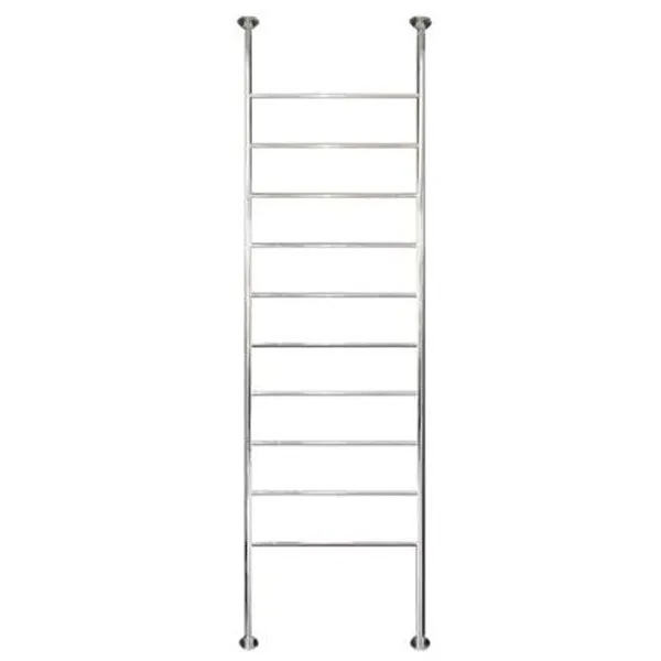 Radiant 600 x 2700mm Round Bar Floor to Ceiling Heated Towel Ladder