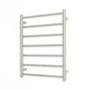 Radiant Round 7 Bar Heated Rail 600mmx800mm Brushed Stainless Steel