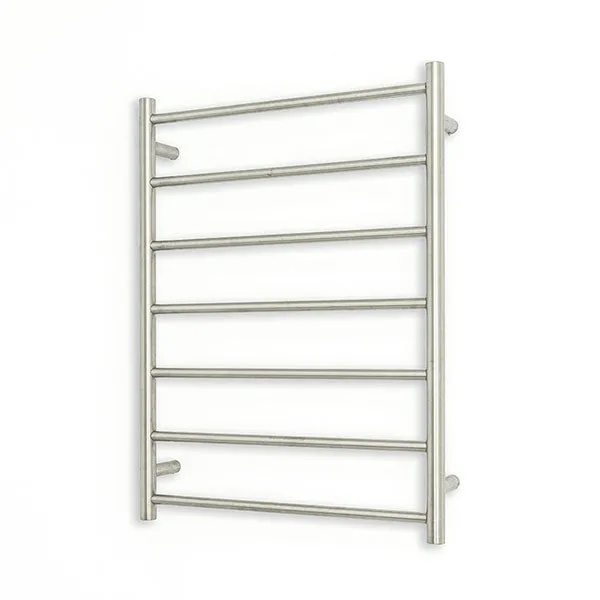 Radiant Round 7 Bar Heated Rail 600mmx800mm Brushed Stainless Steel