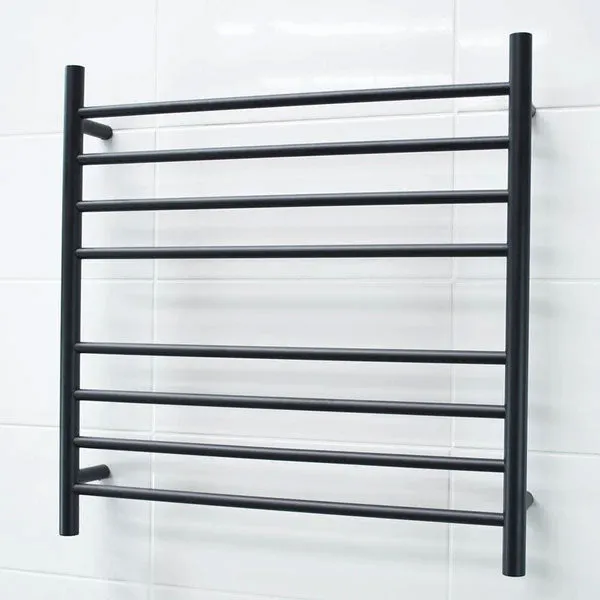 Radiant Round 8 Bar Heated Rail 750mmx750mm Matte Black