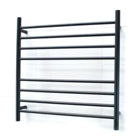 Radiant Round 8 Bar Heated Rail 750mmx750mm Matte Black