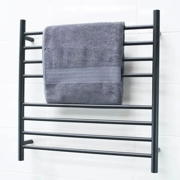 Radiant Round 8 Bar Heated Rail 750mmx750mm Matte Black
