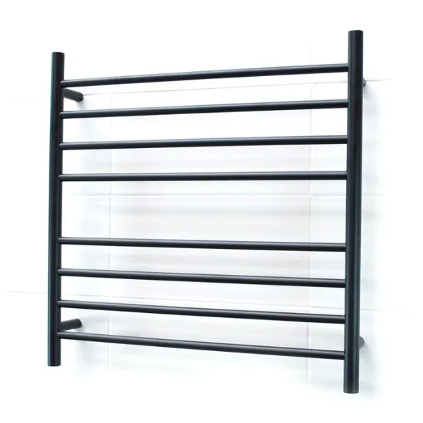 Radiant Round 8 Bar Heated Rail 750mmx750mm Matte Black