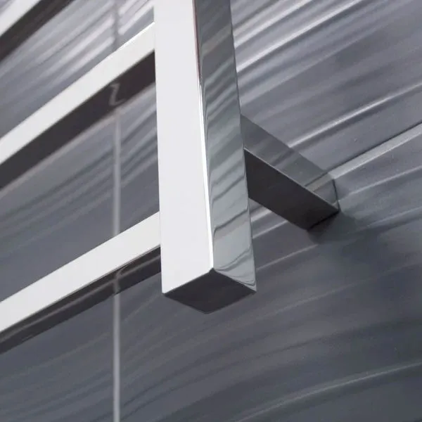 Radiant Square 10 Bar Heated Rail 600mmx1200mm Polished Stainless Steel
