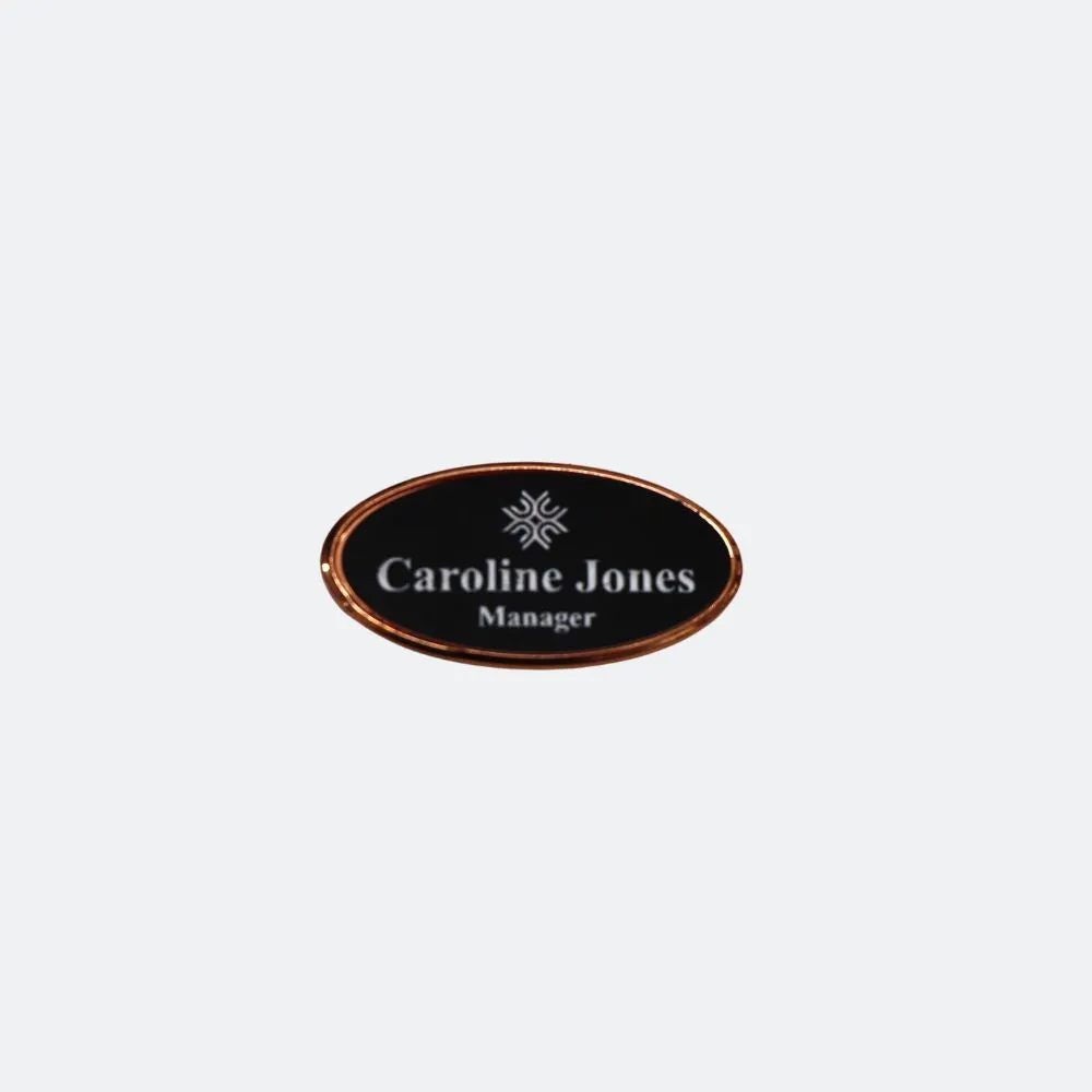 Rose Gold Name Badge Holders - Oval - Pack of 20